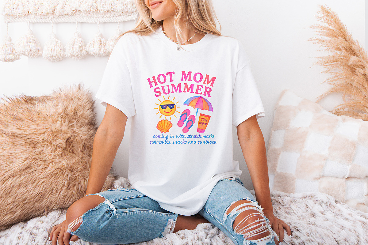 Neon Hot Mom Summer PNG, Retro 90s, an Illustration by SharpMarketplace (Photo 3 of 9)