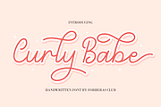 Curly Babe | Handwritten Font, a Script Font by Forberas Club (Thumbnail 1 of 9)