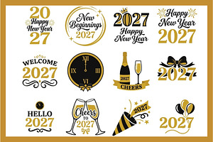 2027 New Year PNG Bundle, an Emoji Icon by Tanya Kart