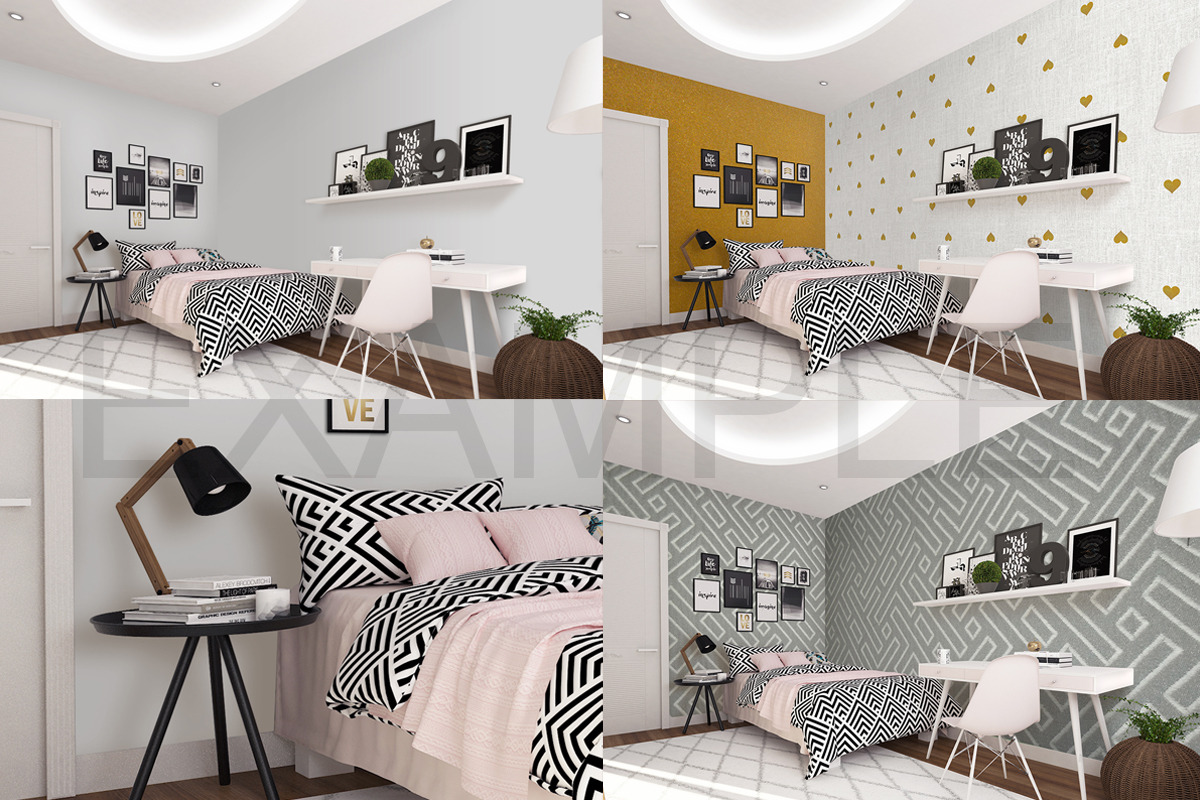 MOCK UPS BUNDLE, 10 INTERIOR PSD, a Print Template by HisariDS Mockup Design (Photo 9 of 11)