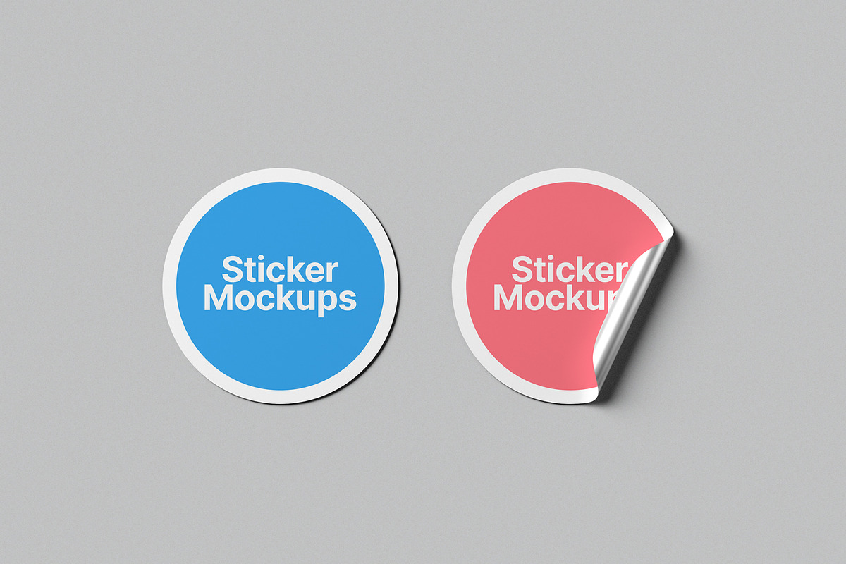 Round Sticker Mockups, a Print Template by artimasa (Photo 2 of 6)