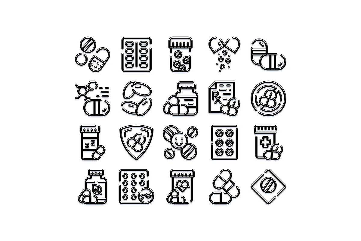 Medicine pills and drugs outline, an Object Graphic by pikepicture (Photo 1 of 3)