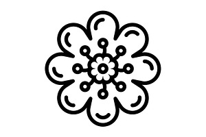 Flower bloom black icon, an Outline Icon by Creative priyanka