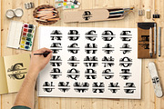 Alphabet Split Monogram SVG, a Decorative Illustration by Karen J (Thumbnail 2 of 2)
