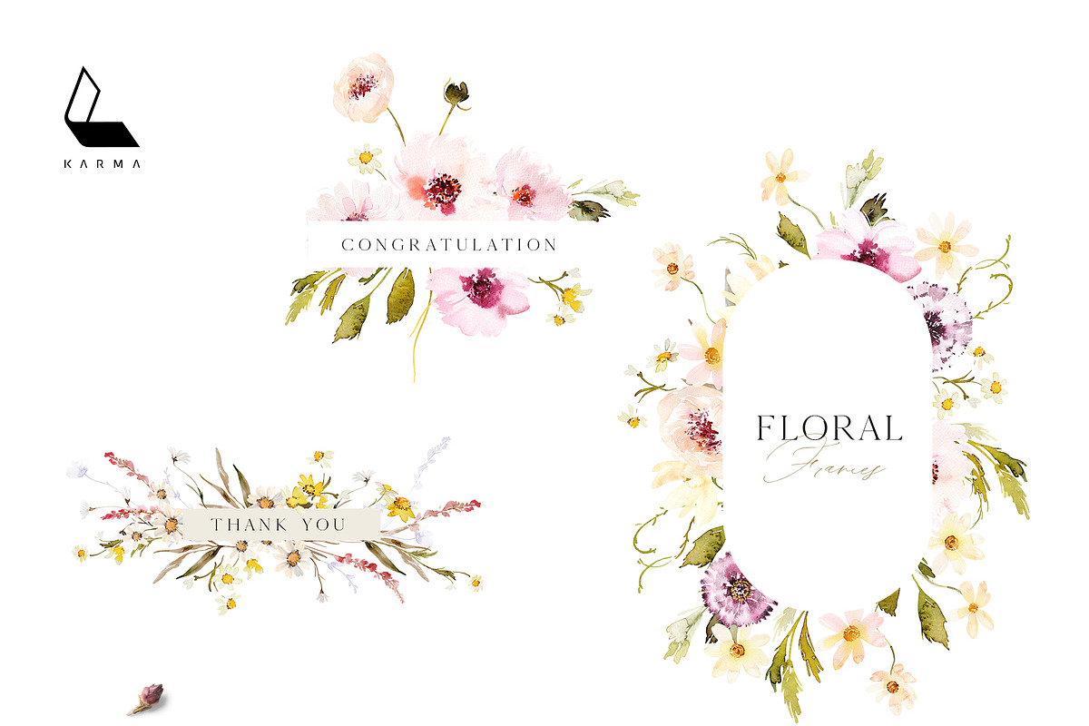 Flora | Watercolor Flower Collection, an Illustration by Karma (Photo 9 of 26)