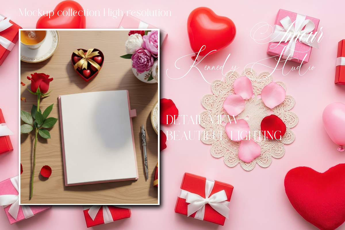 Valentine Aesthetic Desk Mockup 1000, a Packaging Mockup by KennedyStudio (Photo 6 of 11)