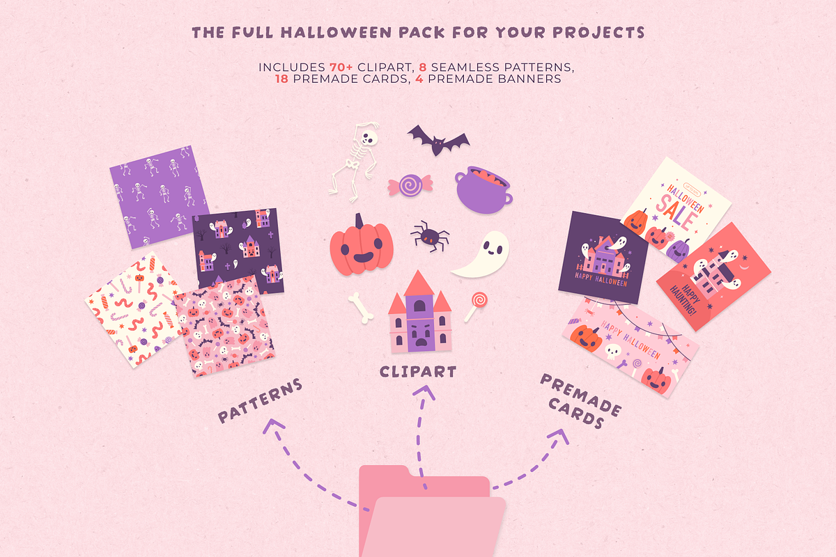Happy Haunting. Halloween clipart, an Object Graphic by kondratya (Photo 2 of 14)