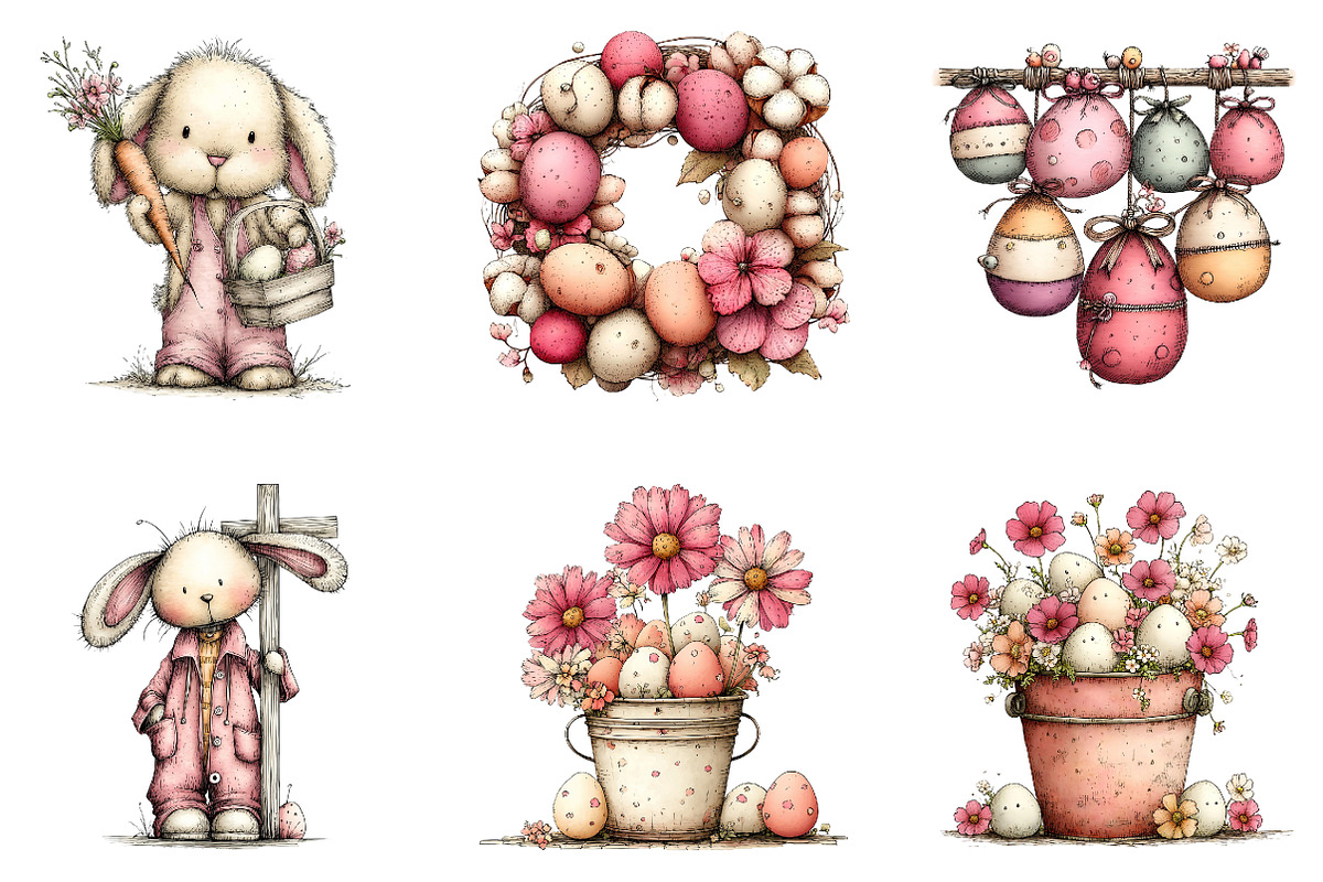 Farmhouse Easter Decor Clipart, an Illustration by CreationArt (Photo 7 of 7)
