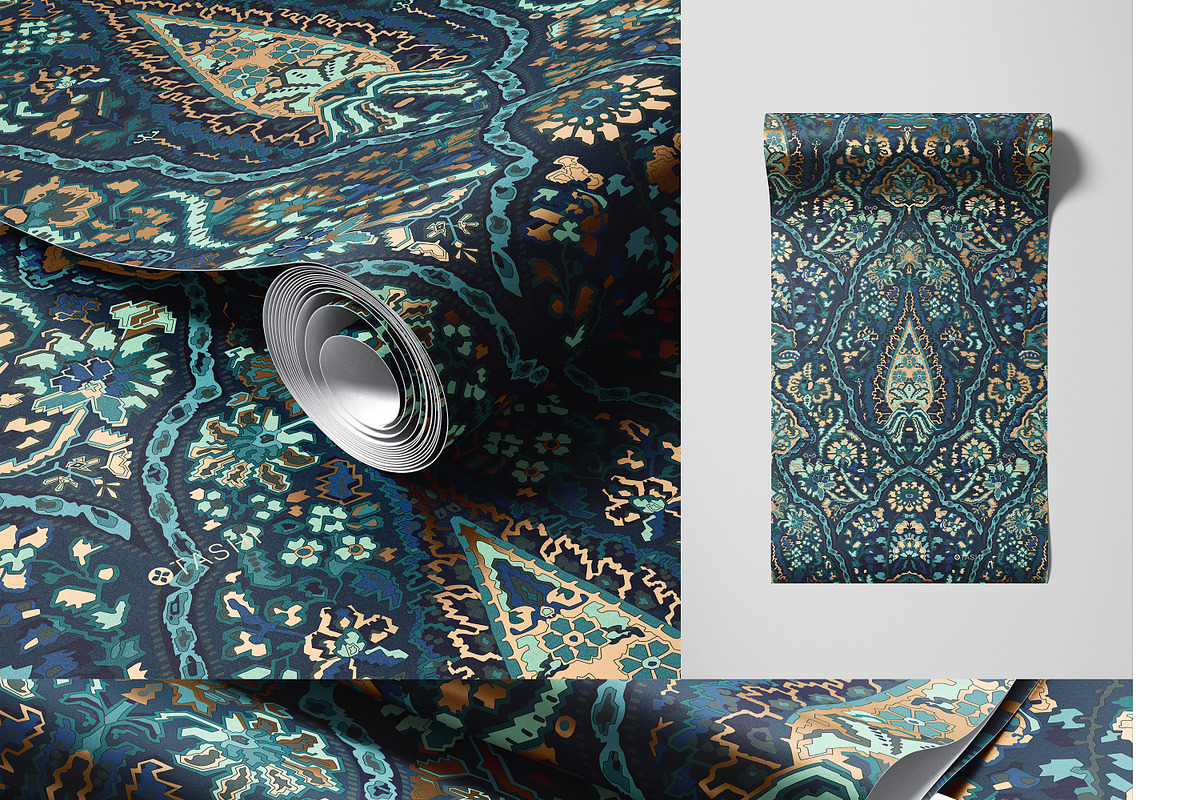 Paper Wallpaper Mockup Bundle, a Merchandise Mockup by creatsy5 (Photo 10 of 21)