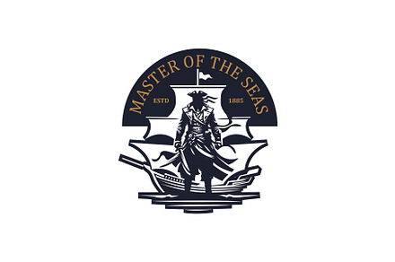 lustrate a emblem-style pirate ship
