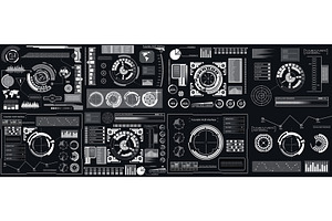 HUD interface Sci Fi elements set.