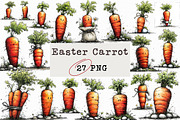 Cute Easter Carrot Clipart Png, an Illustration by Libby Wishes (Thumbnail 1 of 6)