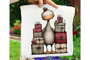 Christmas Whimsical Goose Clipart, an Illustration by OK Design (Thumbnail 5 of 6)