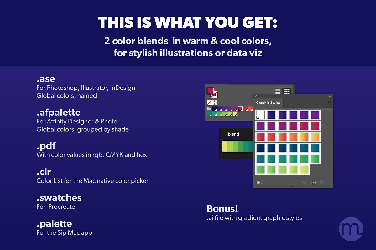 Blend color palette for AI, AF, Pr, a Palette Add-On by Monolinea (Photo 2 of 2)