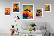 Sunset Mountain Illustration, a Decorative Illustration by Housui Patterns (Thumbnail 12 of 12)
