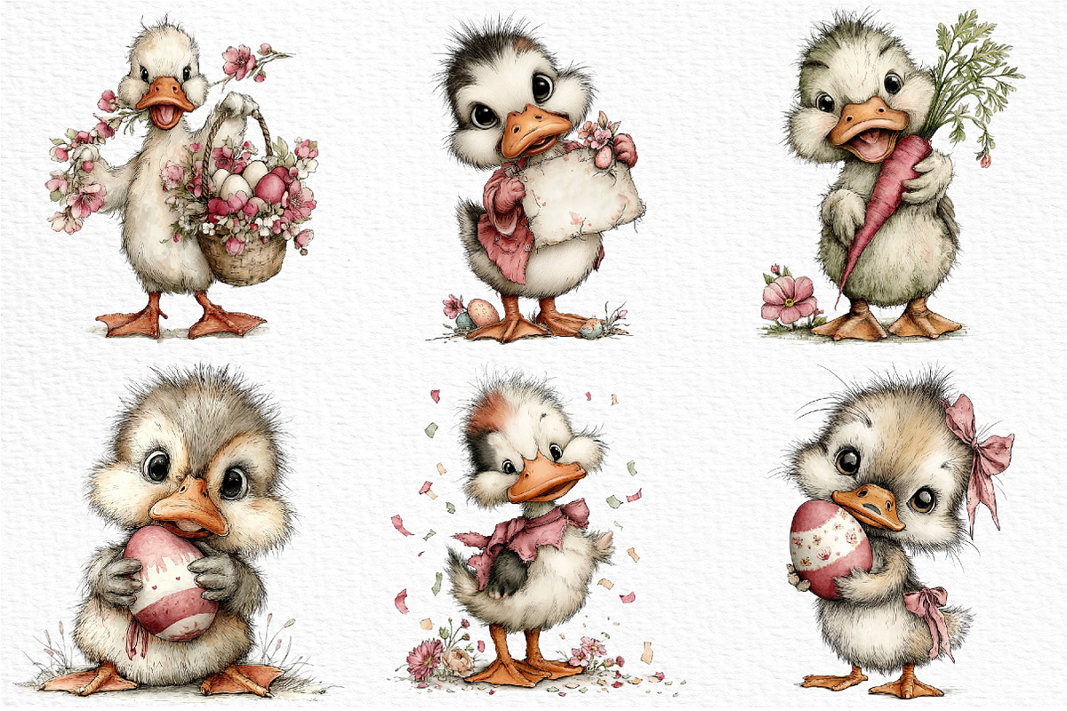 Whimsical Easter Duck Clipart Bundle, an Illustration by Craft Nest (Photo 3 of 11)