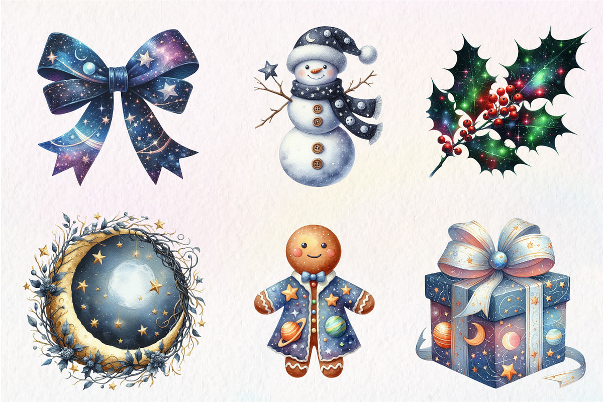 Celestial Christmas Clipart, an Illustration by CreationArt (Photo 4 of 5)