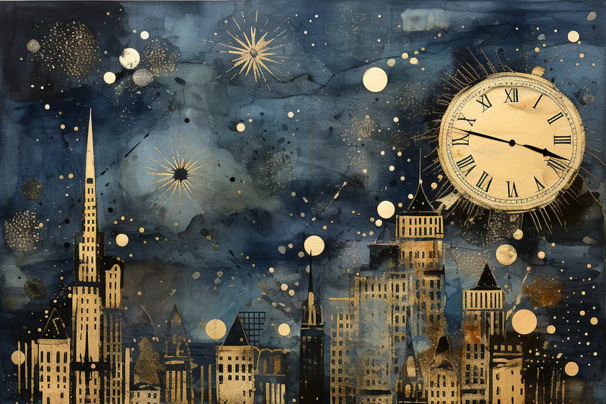 New Years Midnight Fireworks Journal, a Background Graphic by Printable Treasure (Photo 2 of 3)