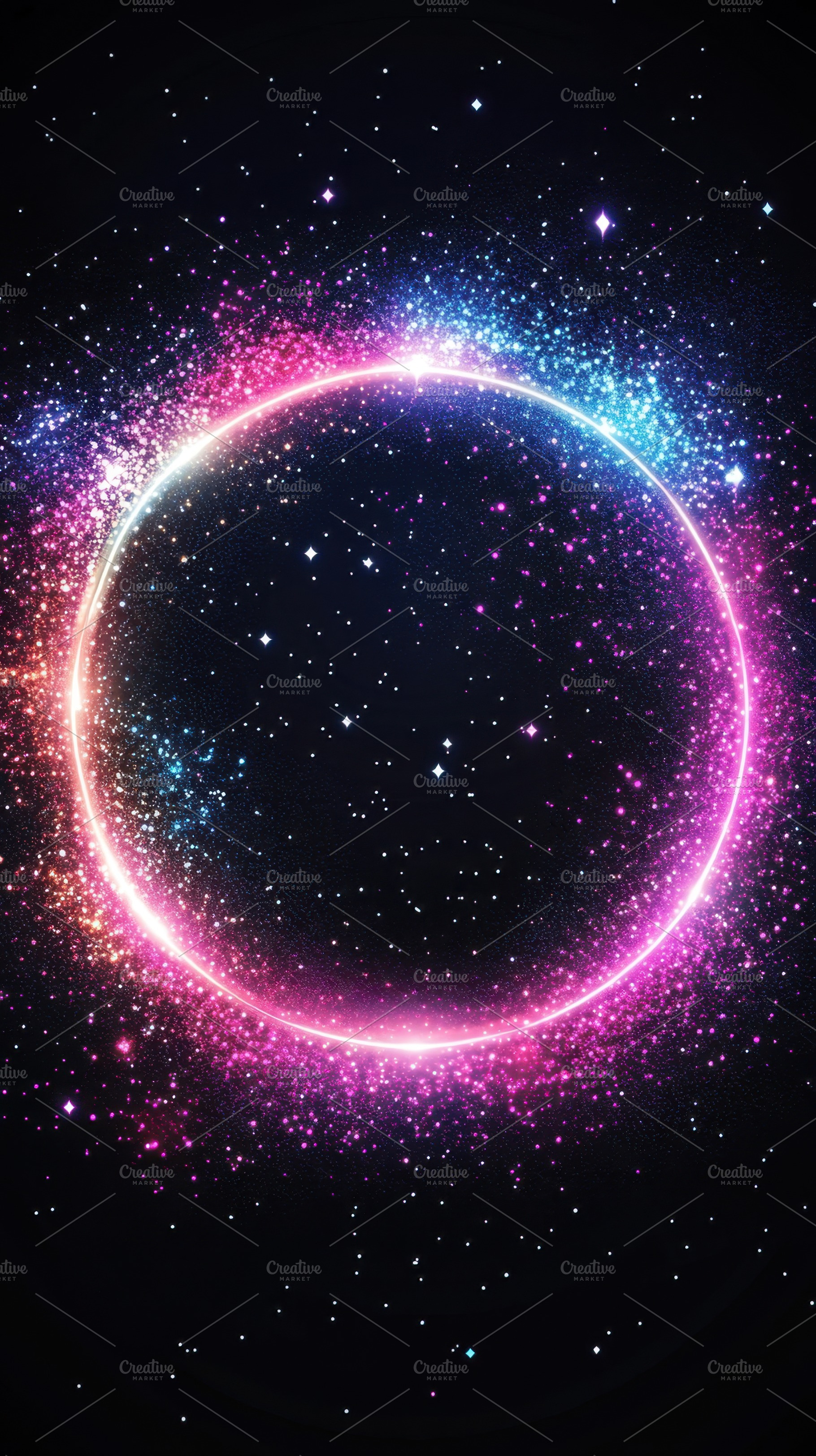Vibrant cosmic circle, a Photo by Beautiful things