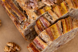 Sweet bread traditional dessert baked loaf sliced, a Food & Drink Photo by Photo Drive Studio