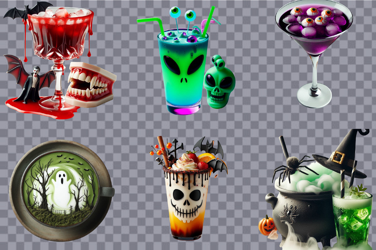 Watercolor Halloween Drink Clipart B, an Illustration by SVGArt (Photo 4 of 8)