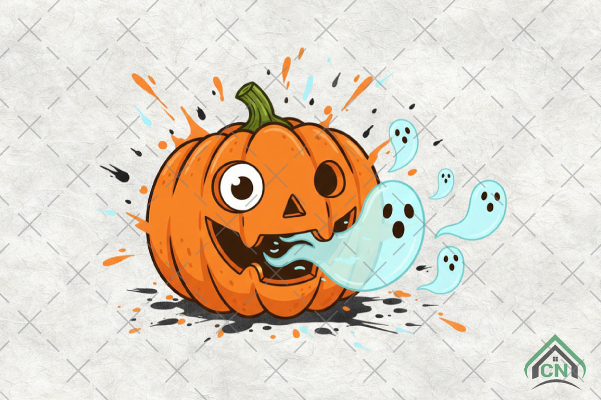 Halloween Pumpkin Png Cute Ghost, an Illustration by Craft Nest (Photo 1 of 6)