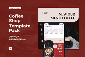 Coffee Shop Instagram Post, a Social Media Template by CavenArt