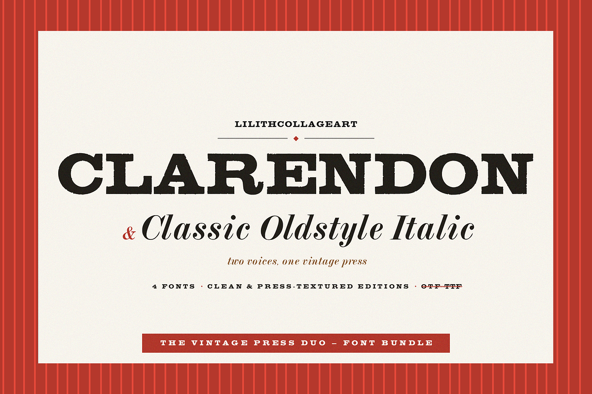Vintage Press Font Duo, a Serif Font by Lilithcollageart (Photo 1 of 16)