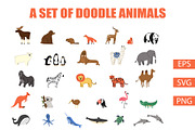 Cute Doodle Animal Clipart Set, an Animal Illustration by Milota (Thumbnail 1 of 3)