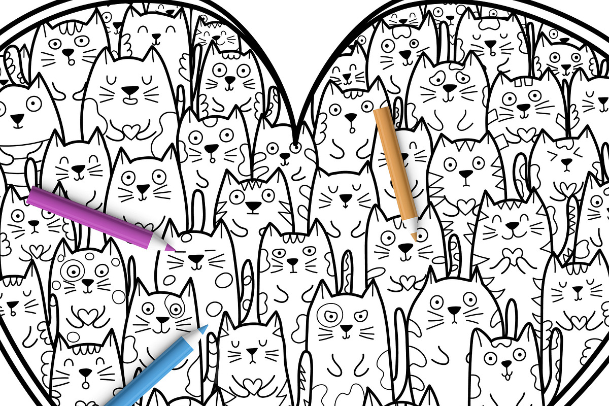 Heart Mandalas Coloring Pages, a Decorative Illustration by Gulnara Sabirova (Photo 18 of 18)