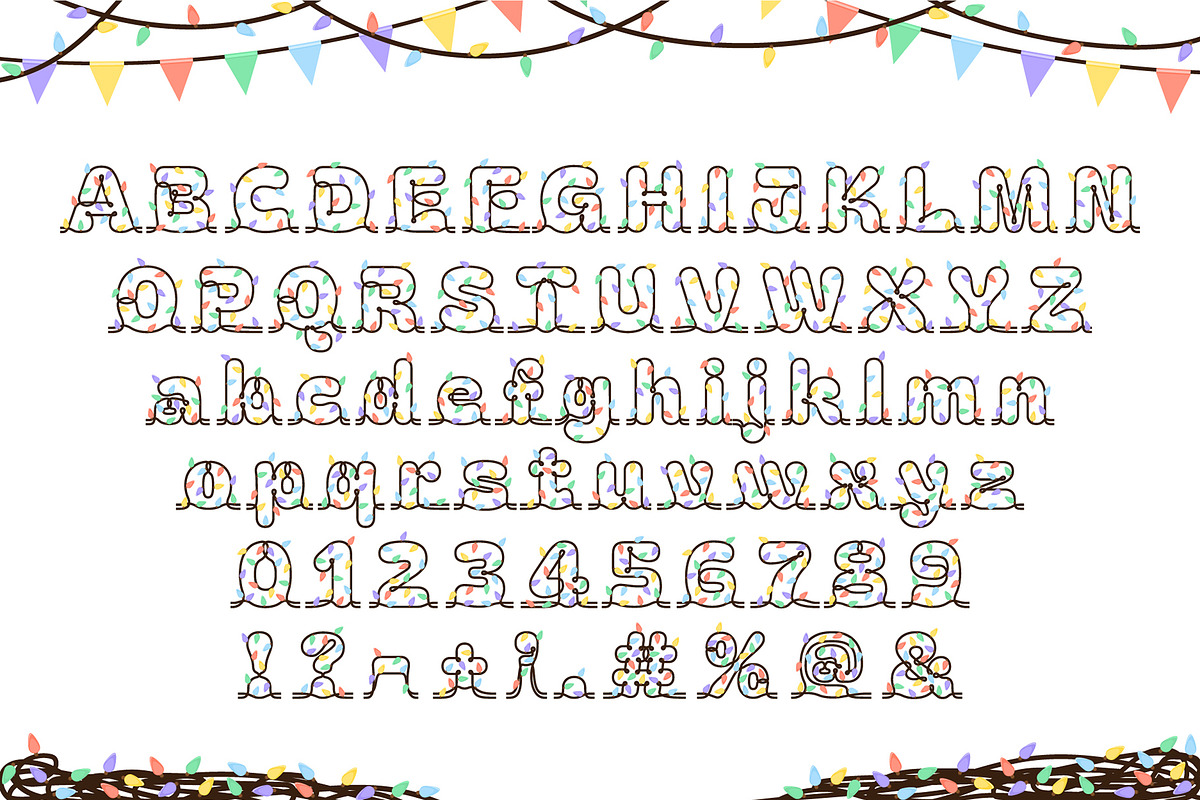 Christmas Garland Alphabet, a Graphic by Pro_Vector (Photo 2 of 3)