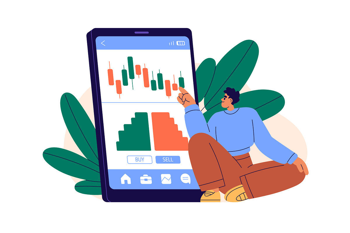 Investors with stock market charts, a Work Illustration by Good Studio (Photo 3 of 5)