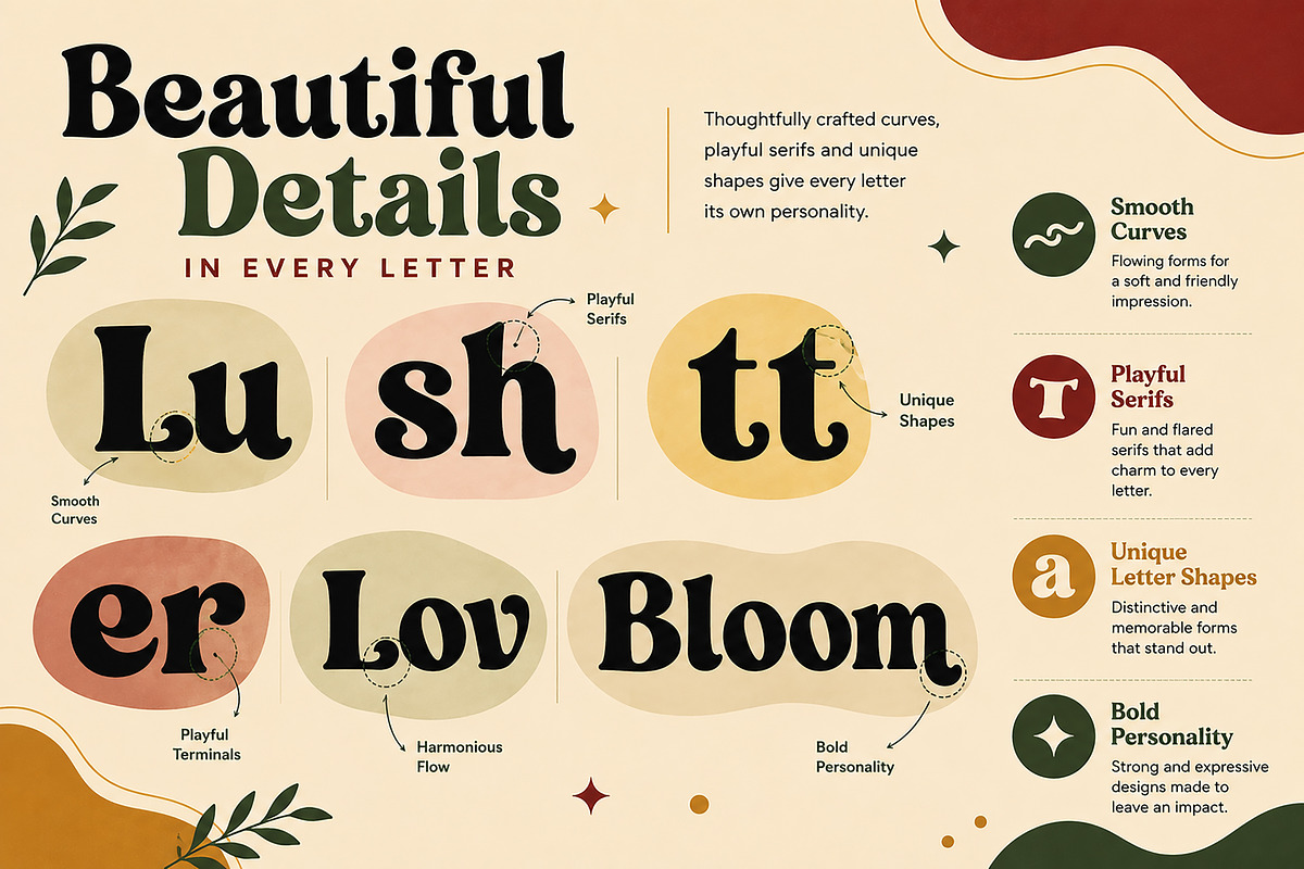 Lush Letter – Retro Display Font, a Slab Serif Font by Wow Magic (Photo 4 of 4)