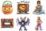 Nostalgic 90s Halloween Clipart, an Illustration by OK Design (Thumbnail 4 of 5)