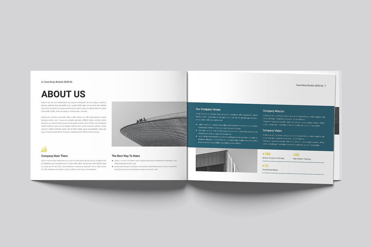Case Study Booklet Template Landscap, a Brochure Template by DesignCrest (Photo 6 of 13)