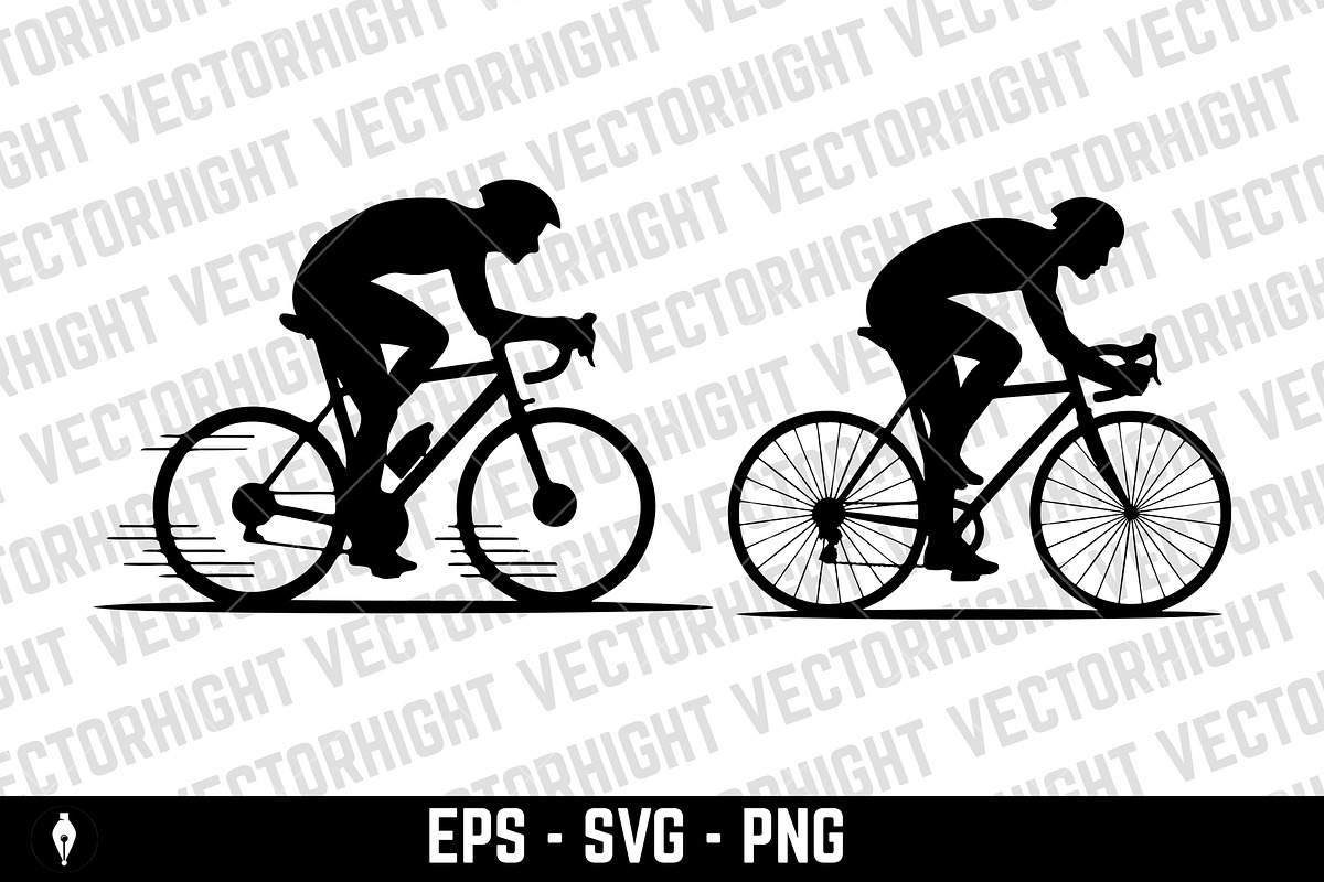 Cyclist isolated on white, a Transportation Illustration by Vectorhight (Photo 4 of 4)