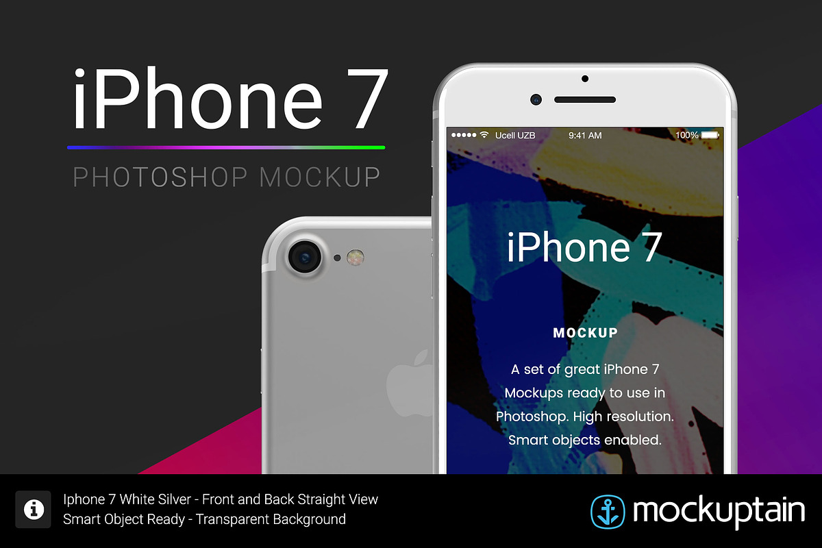 Iphone 7 Mockup Straight White, an iPhone Mockup by mockuptain (Photo 1 of 7)