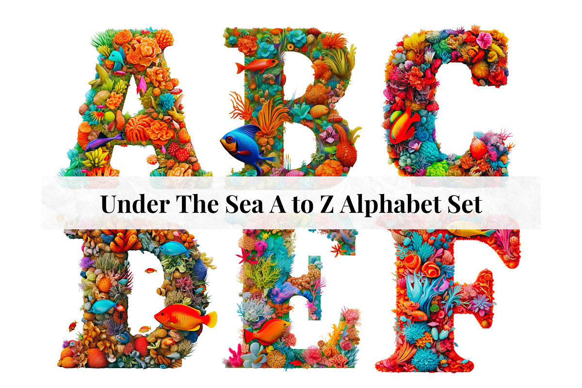Under The Sea Alphabet Letters, a Decorative Illustration by Creative Art By SamM (Photo 1 of 10)