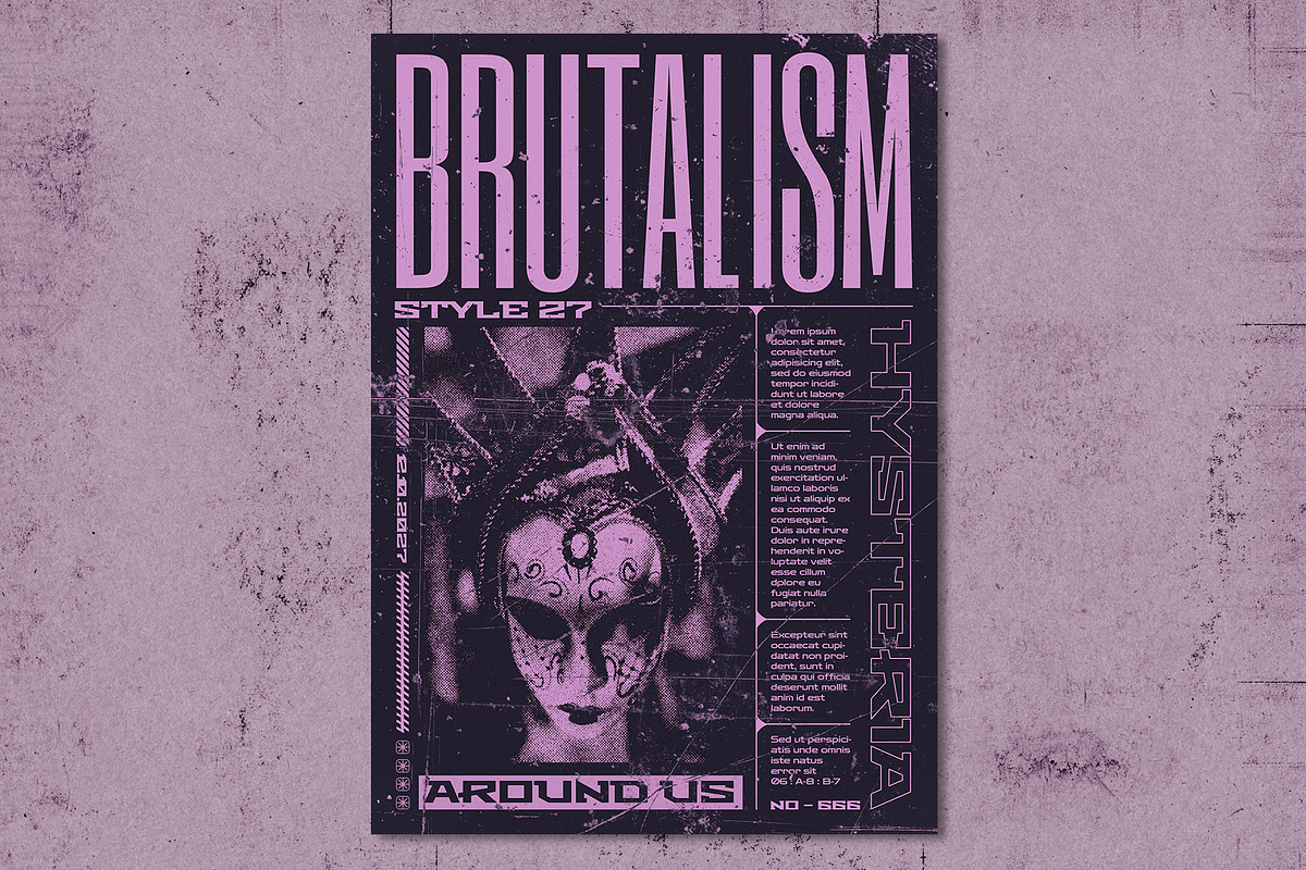 Stylish Brutalist Flyer Design, a Flyer Template by Black Cat Studio (Photo 3 of 3)