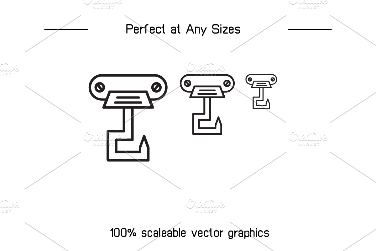 Pulley Crane Hook Icons Set, an Outline Icon by Designfour (Photo 7 of 7)