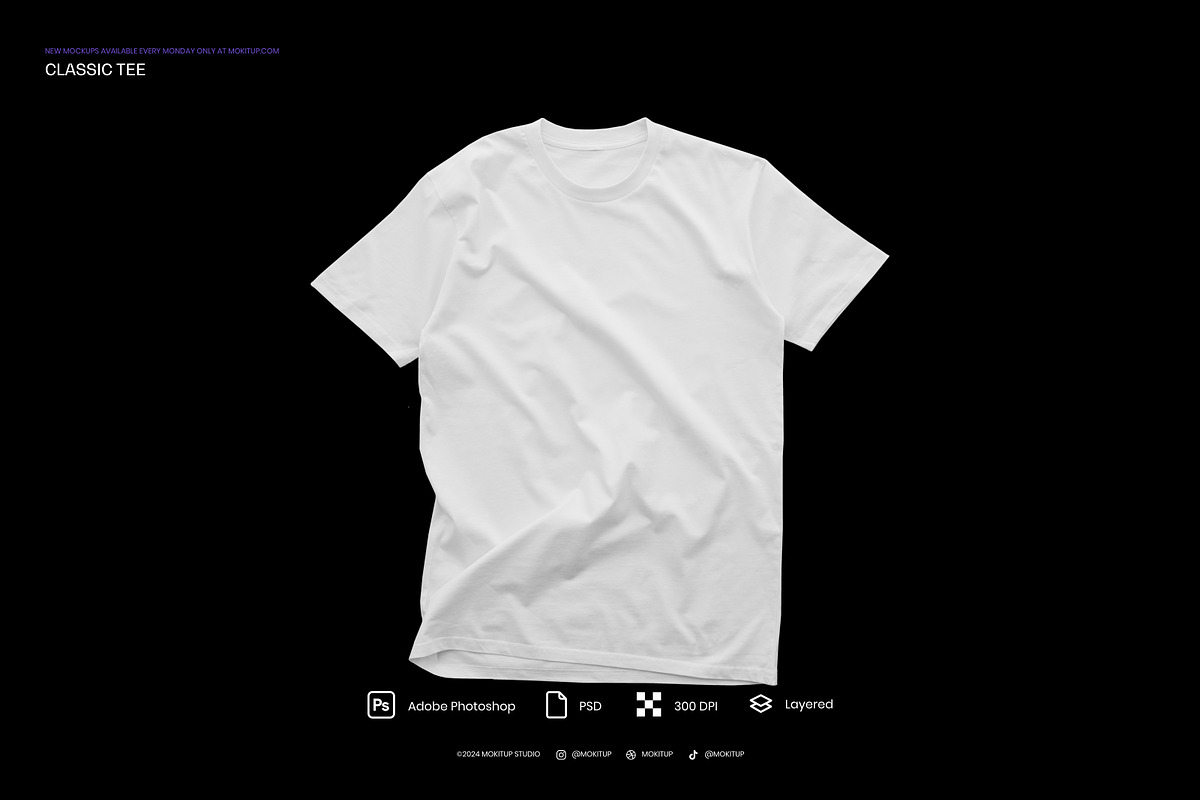 MOKITUP: Classic Tee Mockup, a Shirt Mockup by MOKITUP (Photo 3 of 4)
