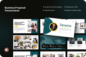 Savama Business Proposal PowerPoint, a Presentation Template by SquidPixey