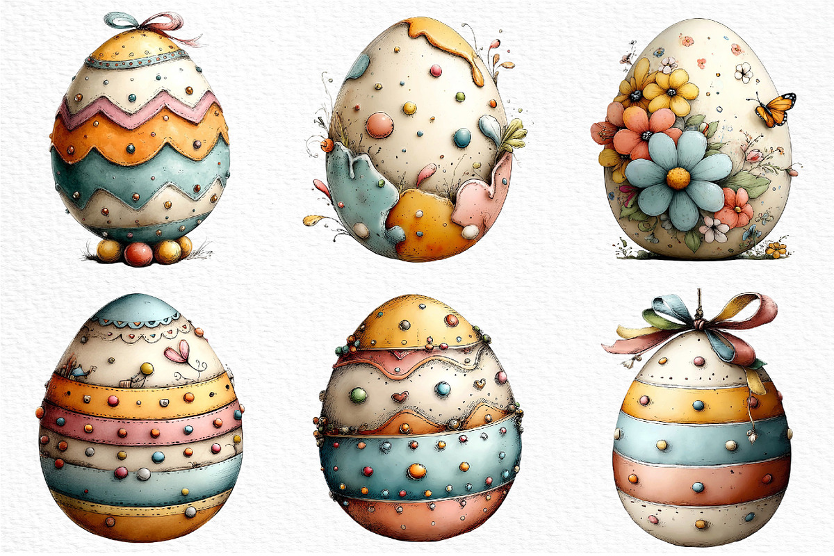 Whimsical Easter Eggs Clipart Png, an Illustration by Craft Nest (Photo 4 of 8)