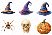 Retro Halloween Clipart Bundle, an Illustration by DreamPrint404 (Thumbnail 5 of 7)
