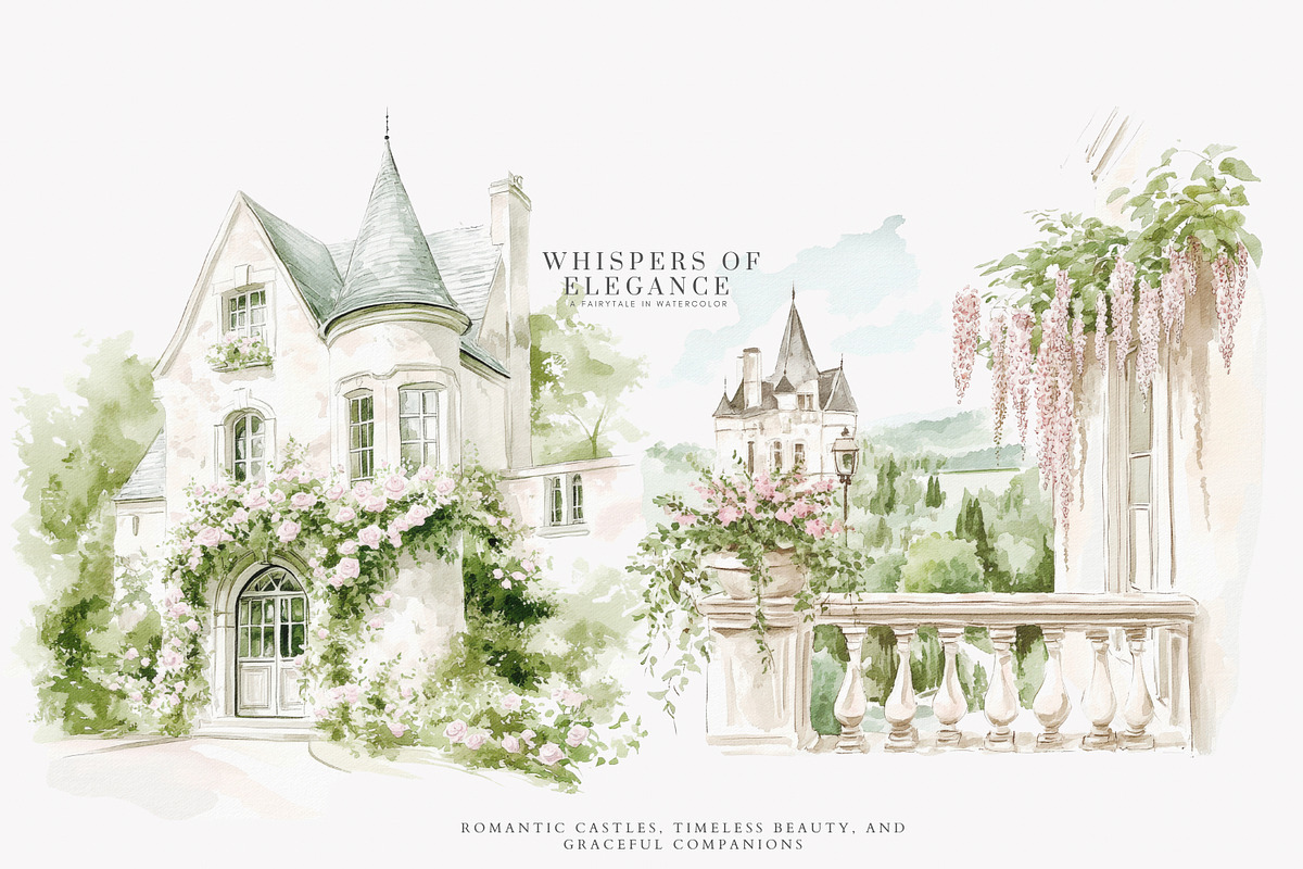 chateau art vintage chateau png, a Decorative Illustration by Patishop Art (Photo 14 of 16)