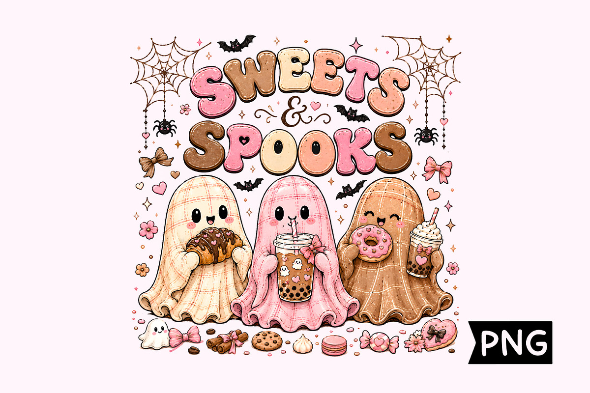 Cute Cozy Ghost Dessert PNG, a Seasonal Illustration by Creative Art (Photo 1 of 3)