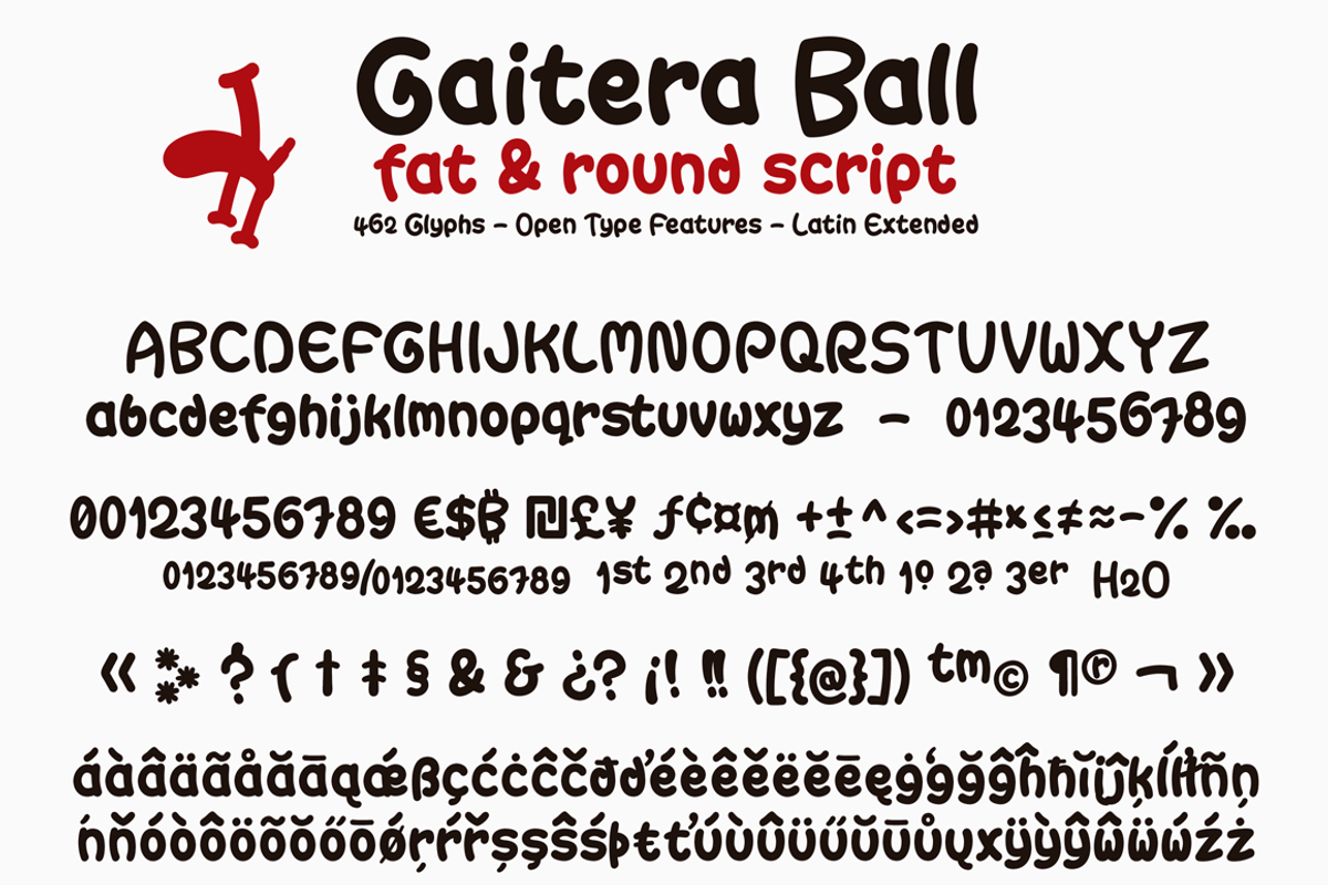 Gaitera Ball font preview 4