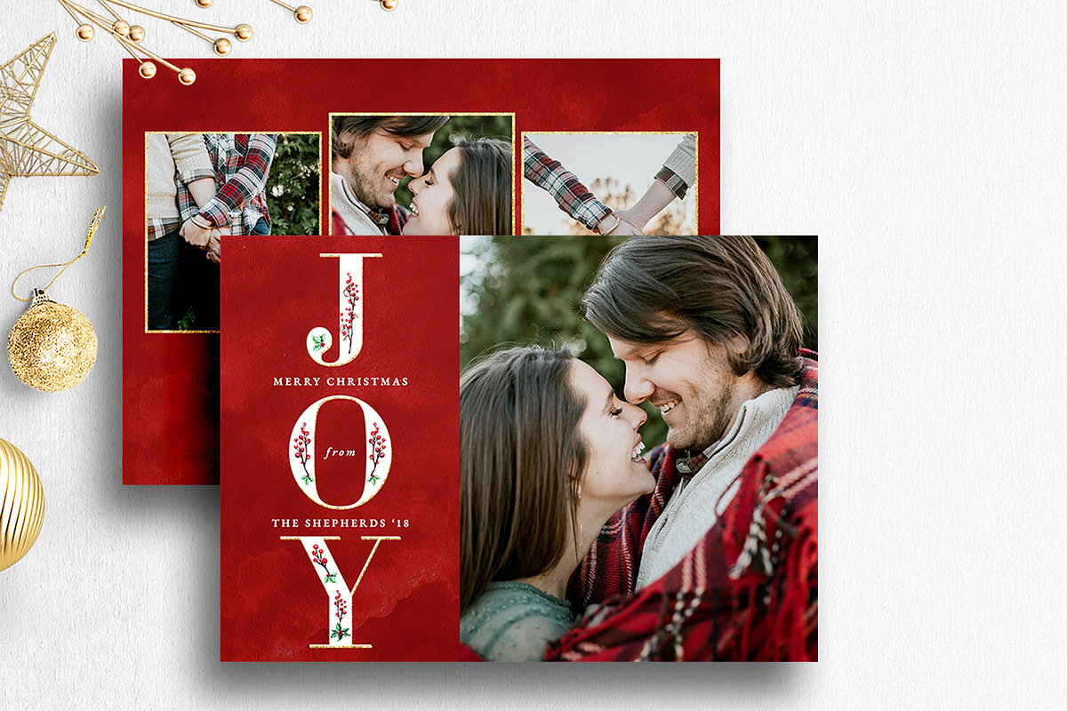 Christmas Card Psd Template Bundle, a Card Template by Nifty Template Studio (Photo 13 of 18)