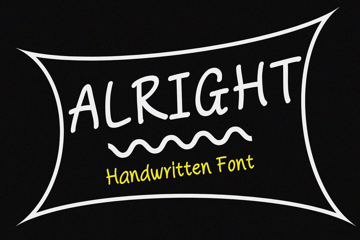 Alright Handwritten Font, a Handwritten Font by Ruddean2109 (Photo 1 of 10)
