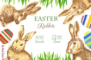 Clipart with Easter Rabbits